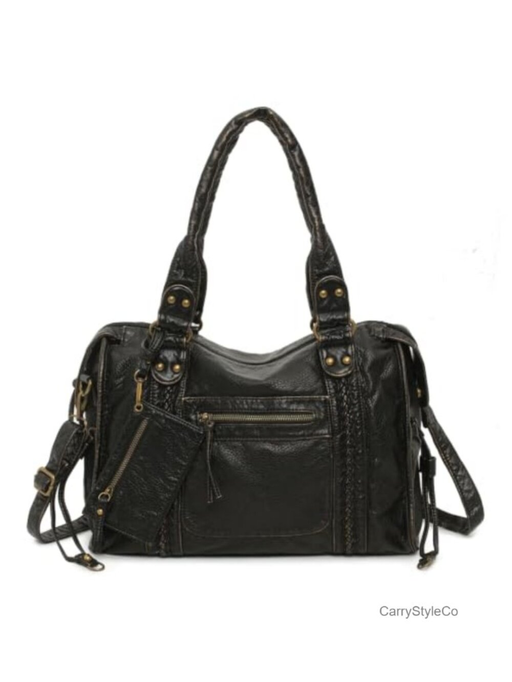 Y2K Vintage Hobo Shoulder Bag Vegan Leather Tote Convertible Crossbody